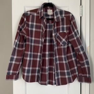 LA Hearts Maroon Cotton Flannel Button Down Shirt - Medium